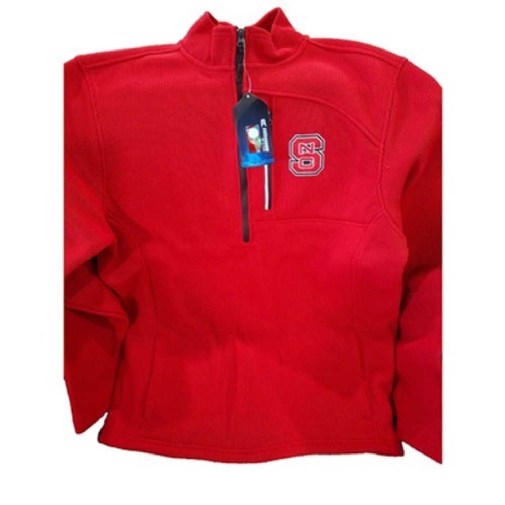 NC State Wolfpack Colosseum Townie Mens 1/2 Zip Pullover Jacket Red L NWT